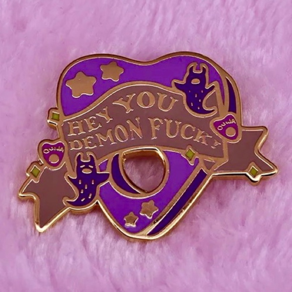 Funny Ouija Board Piece Gold Enamel Pin